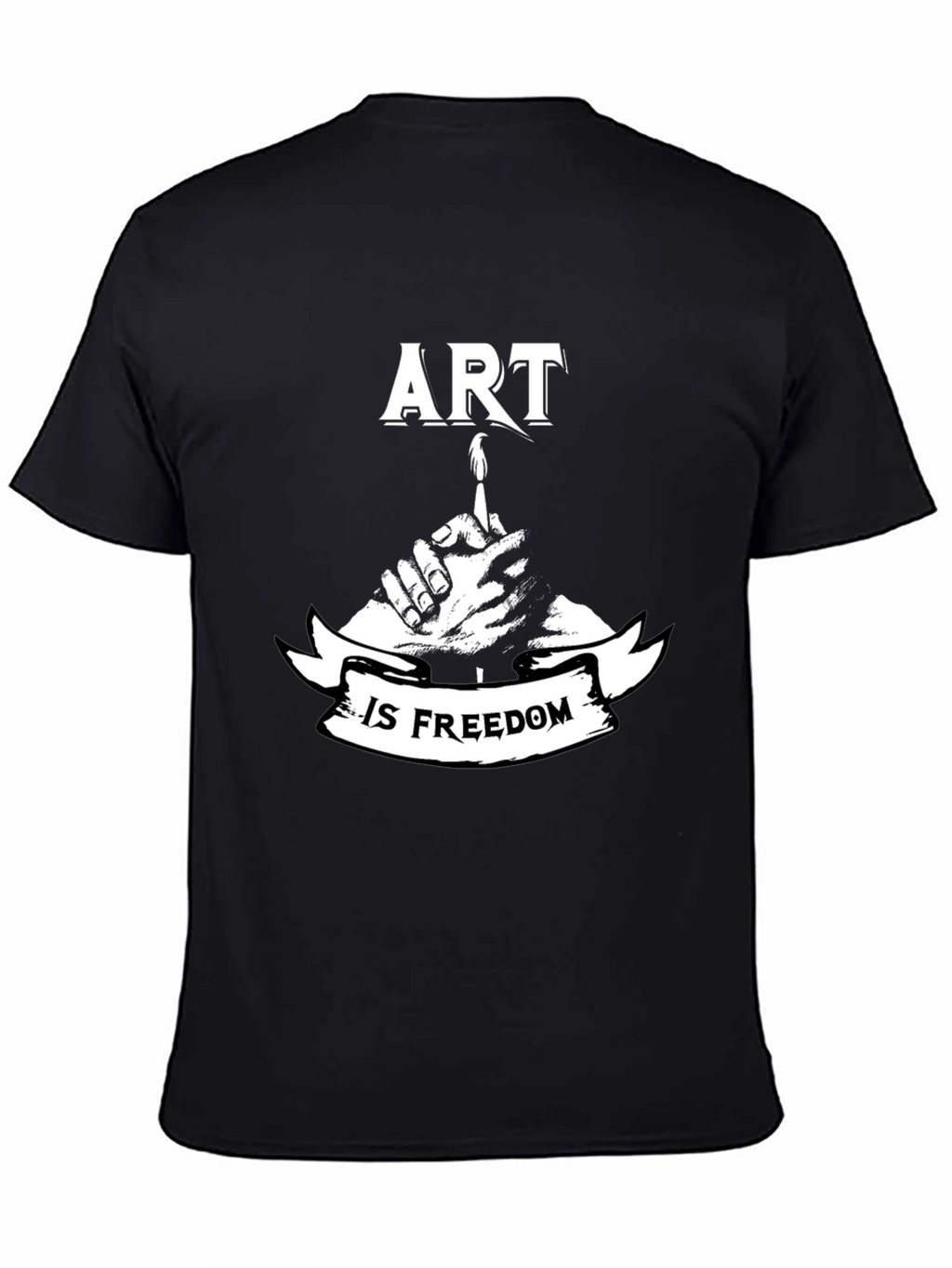 Art is Freedom Black T-Shirt - Creative Expression