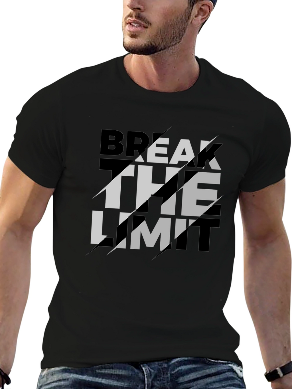 Break The Limit Graphic Black T-Shirt
