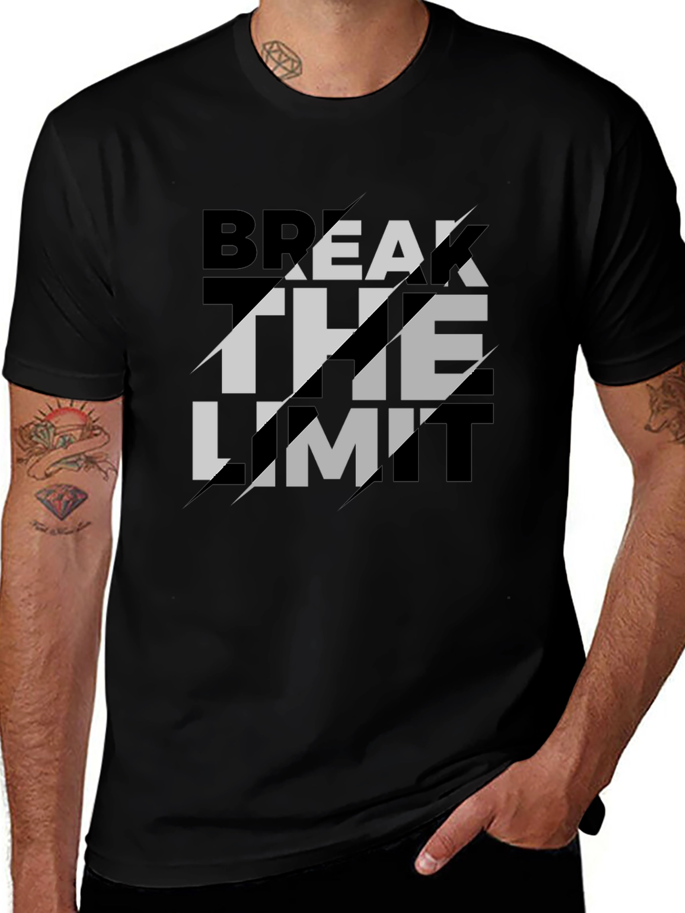 Break The Limit Graphic Black T-Shirt