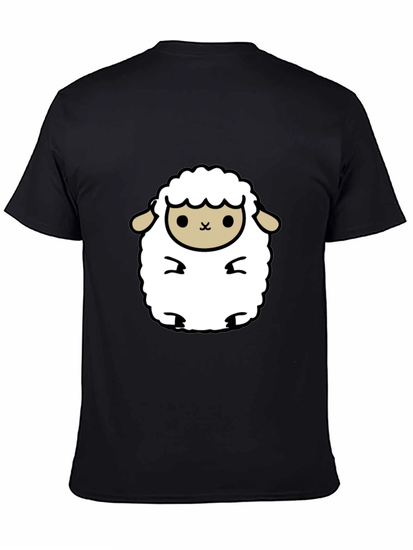 Cute Sheep Graphic Black T-Shirt