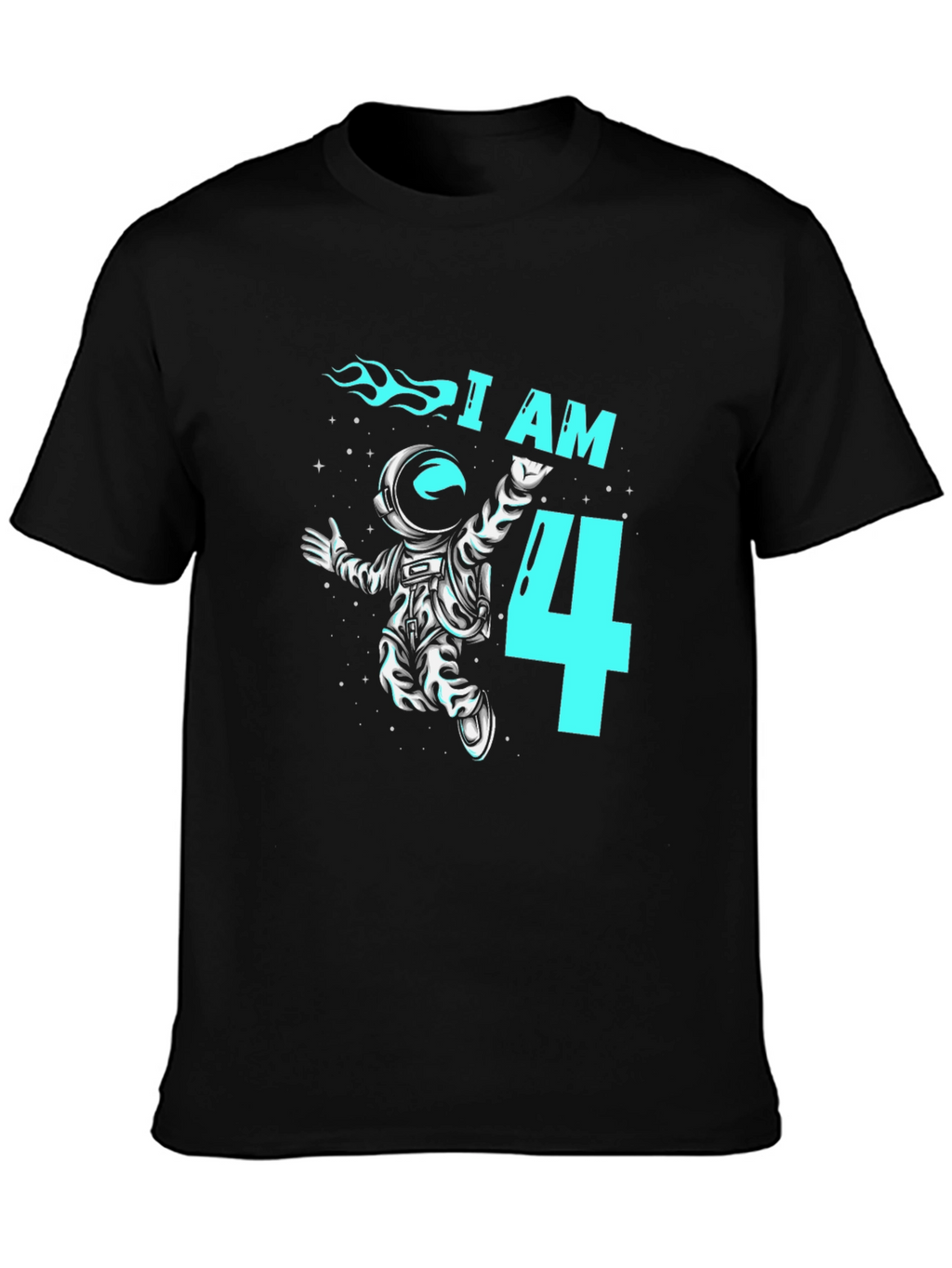 I am Four Astronaut T-Shirt Birthday Tee