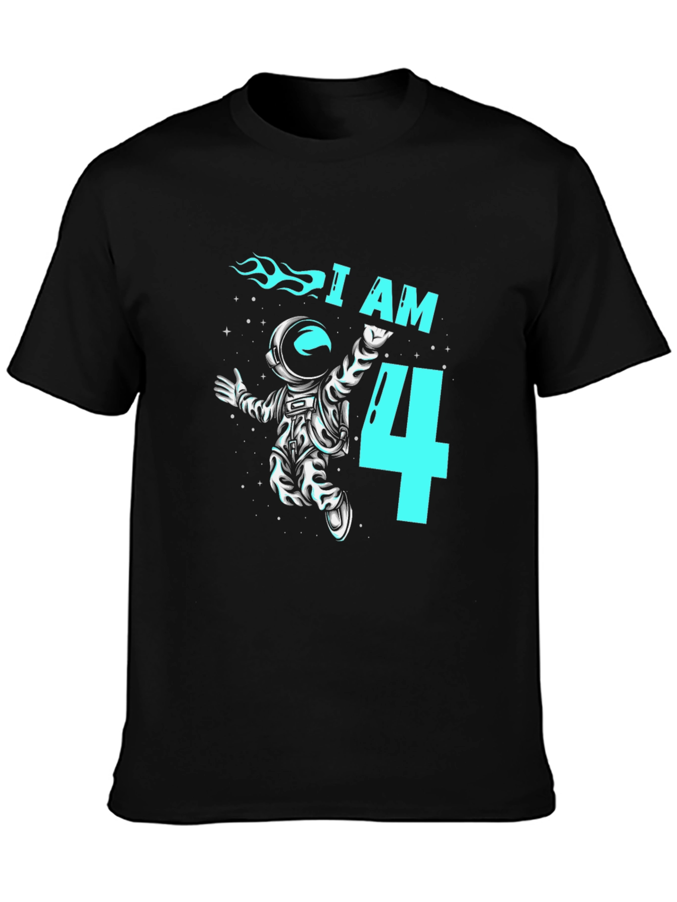 I am Four Astronaut T-Shirt Birthday Tee