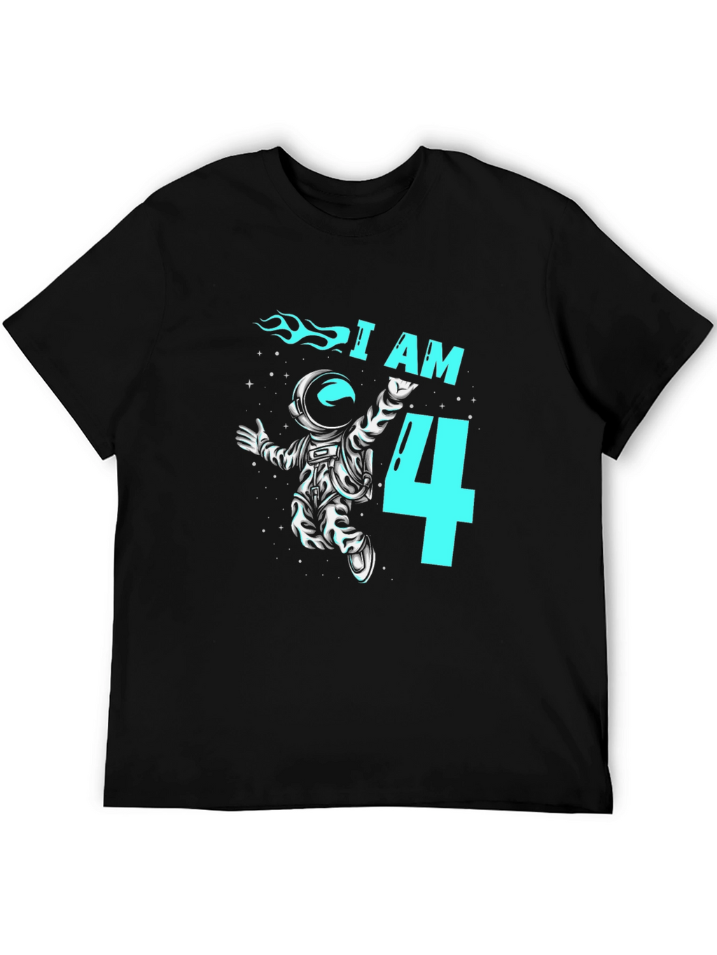 I am Four Astronaut T-Shirt Birthday Tee