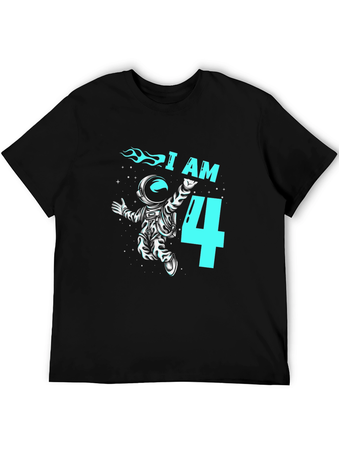 I am Four Astronaut T-Shirt Birthday Tee