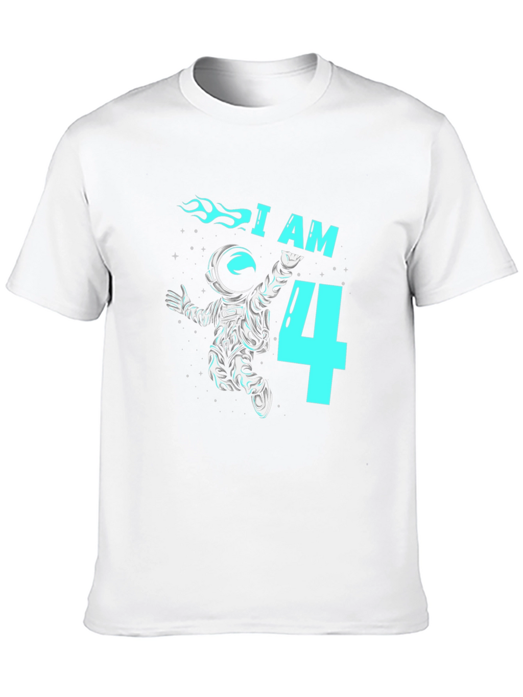 I am Four Astronaut T-Shirt Birthday Tee