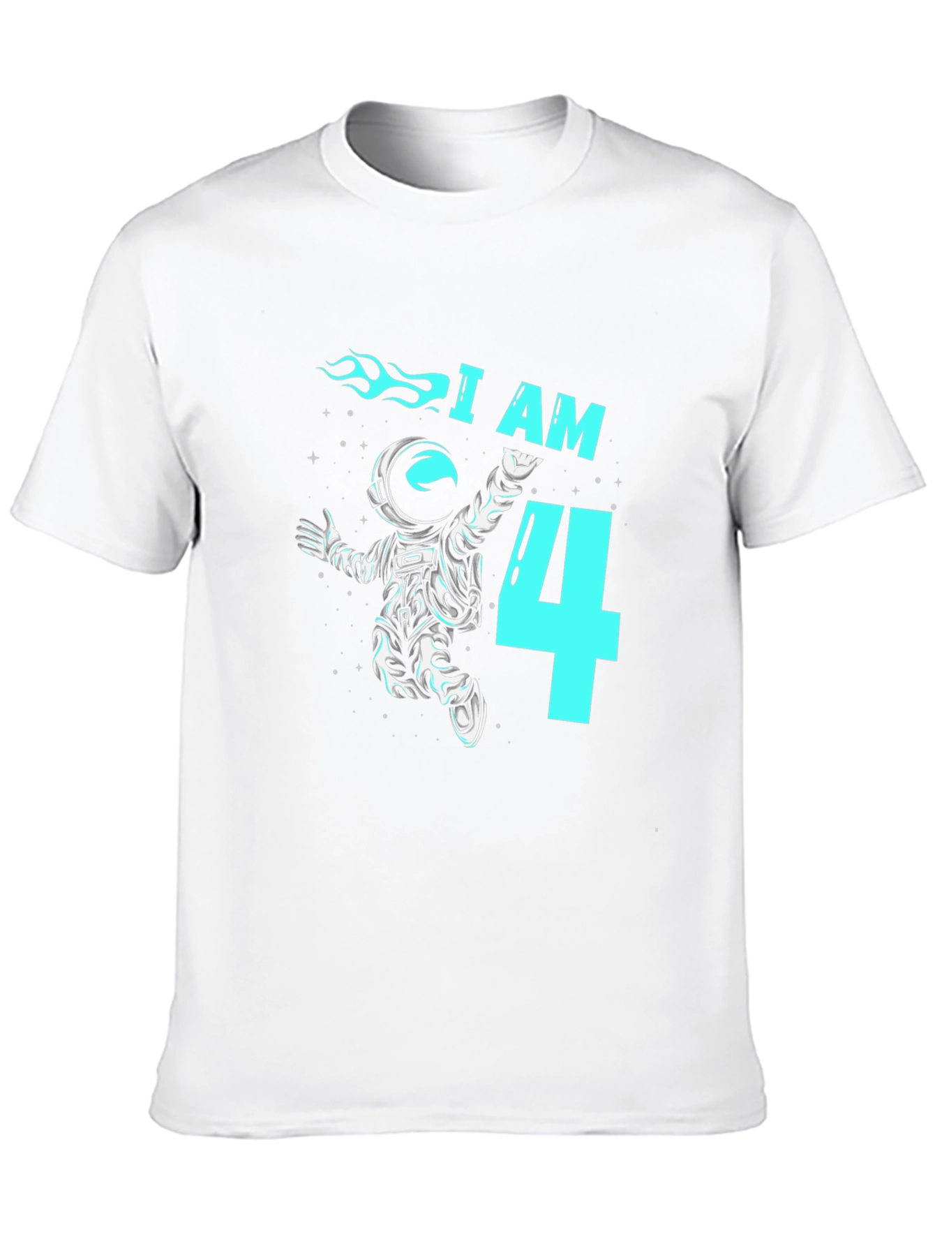 I am Four Astronaut T-Shirt Birthday Tee