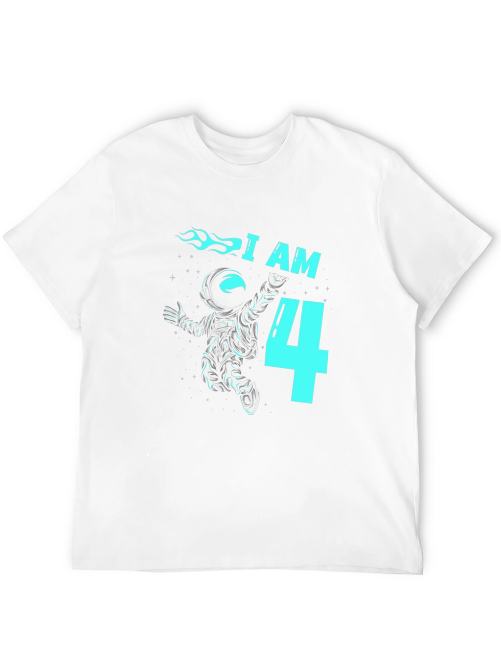 I am Four Astronaut T-Shirt Birthday Tee