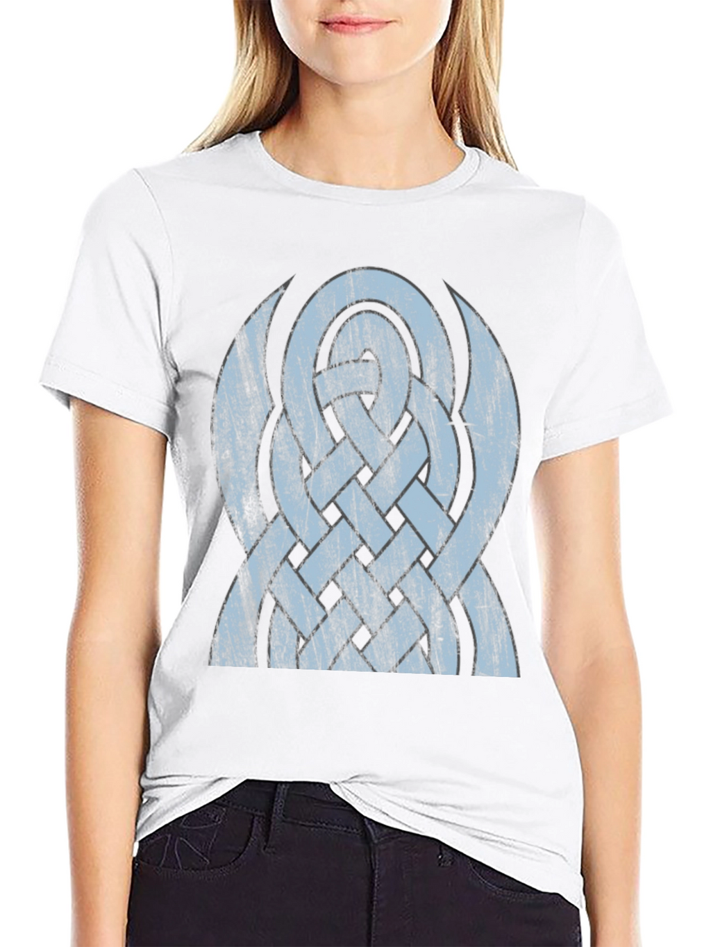 Celtic Knot Graphic Tee - Distressed Design