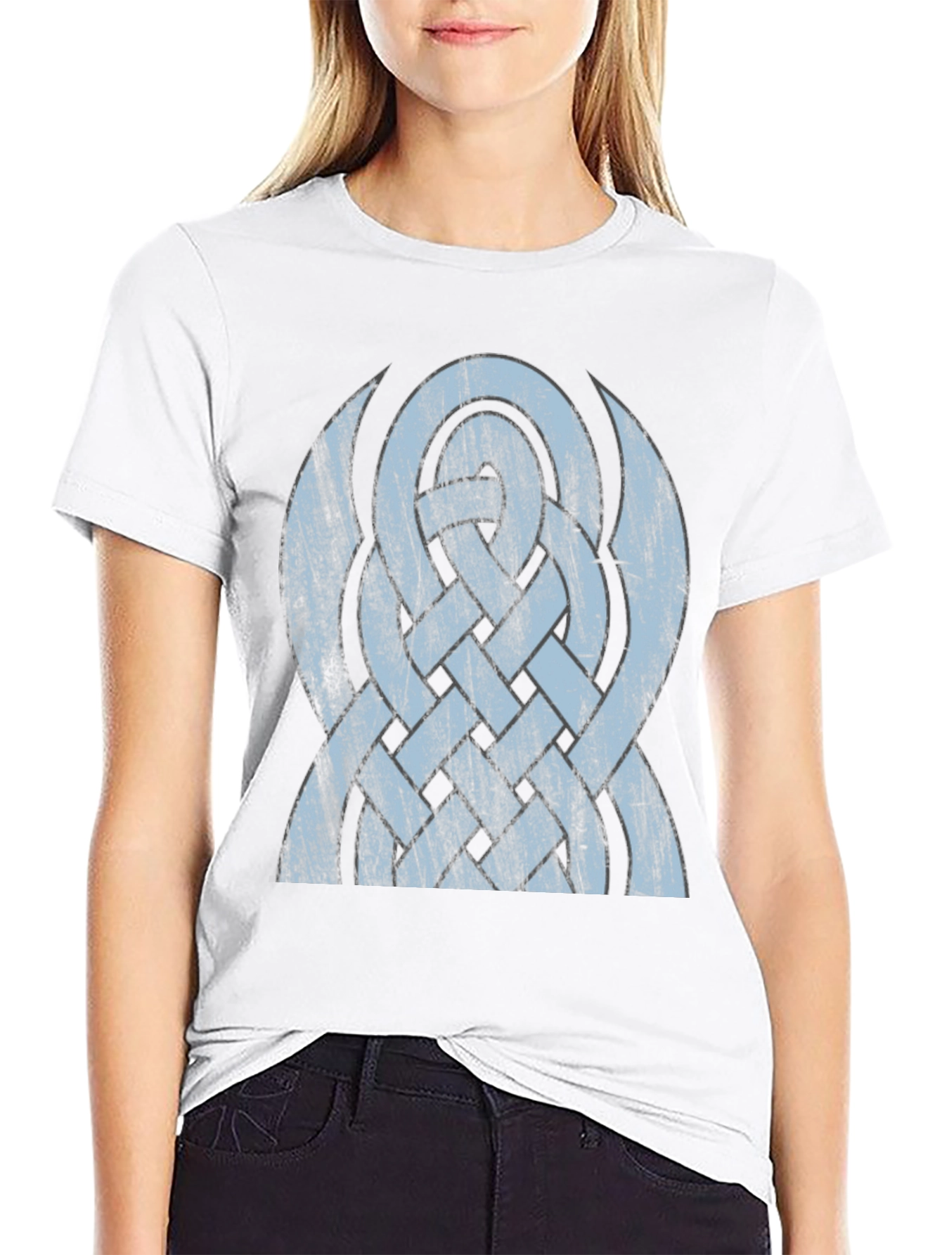 Celtic Knot Graphic Tee - Distressed Design