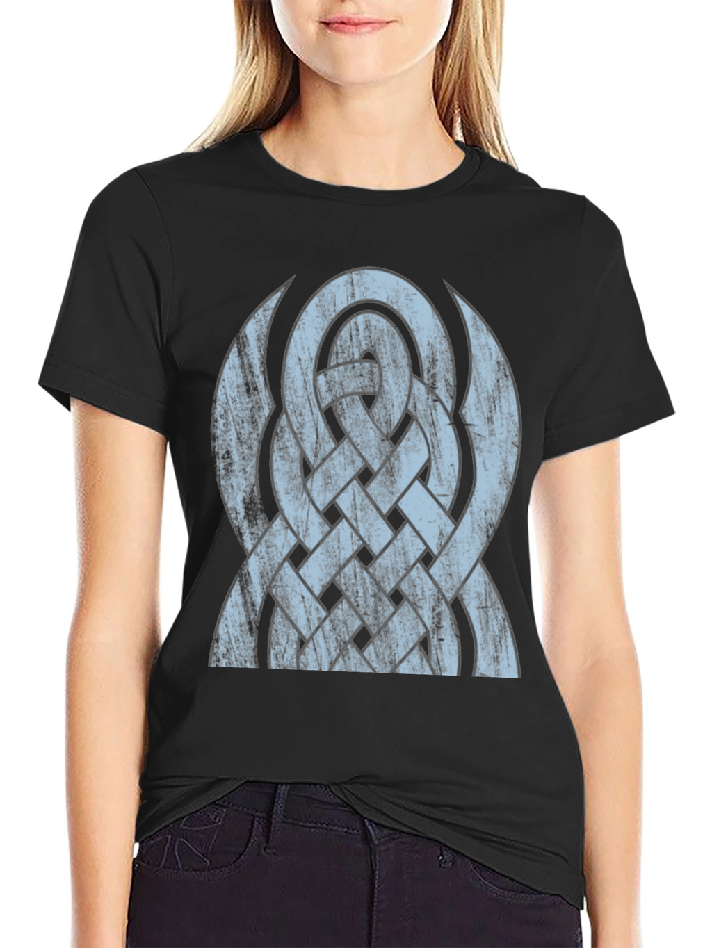 Celtic Knot Graphic Tee - Distressed Design