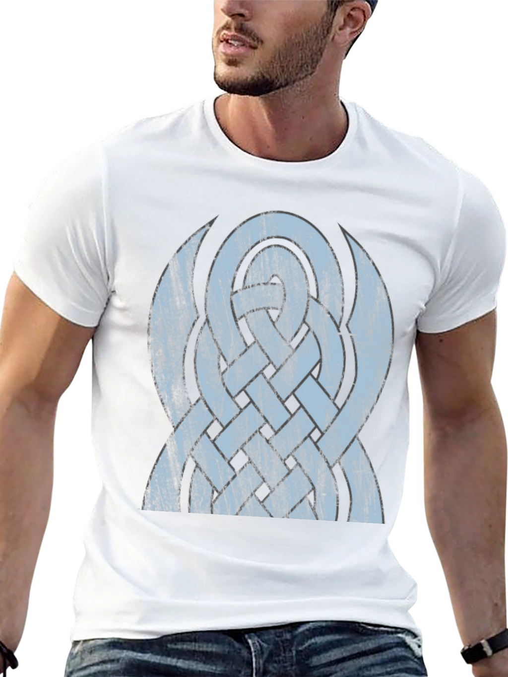 Celtic Knot Graphic Tee - Distressed Design