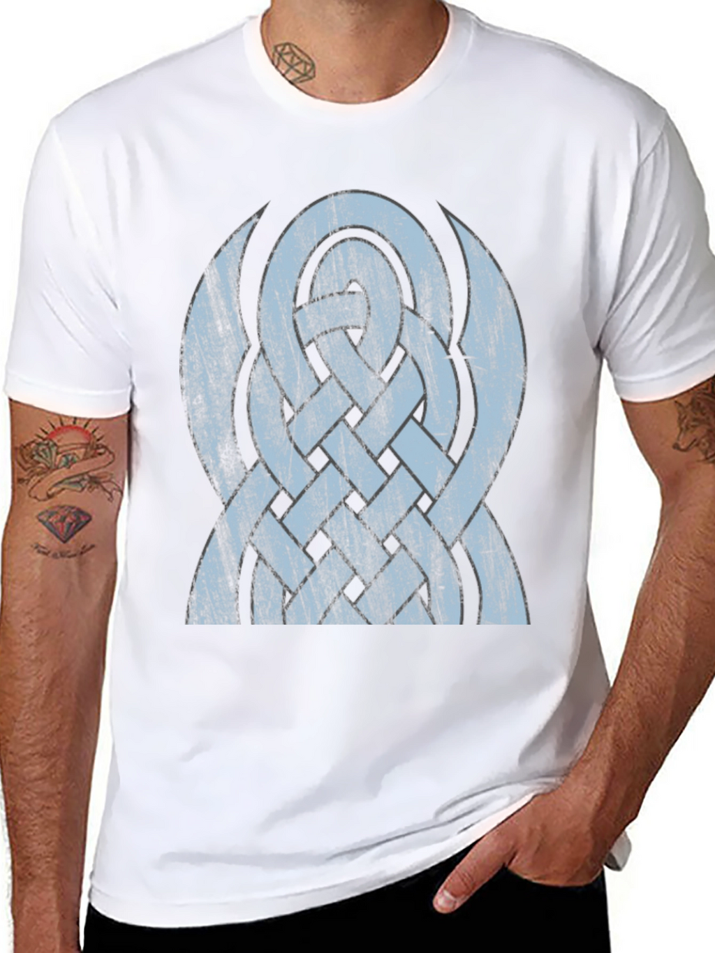 Celtic Knot Graphic Tee - Distressed Design