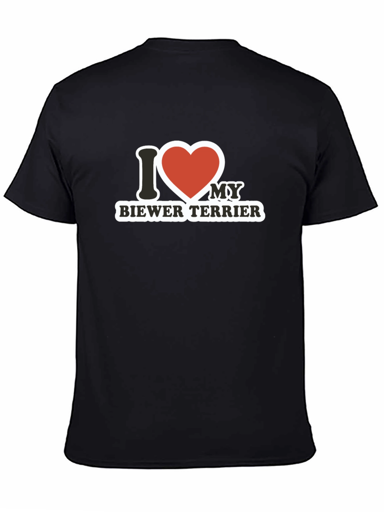 I Love My Biewer Terrier Black T-Shirt