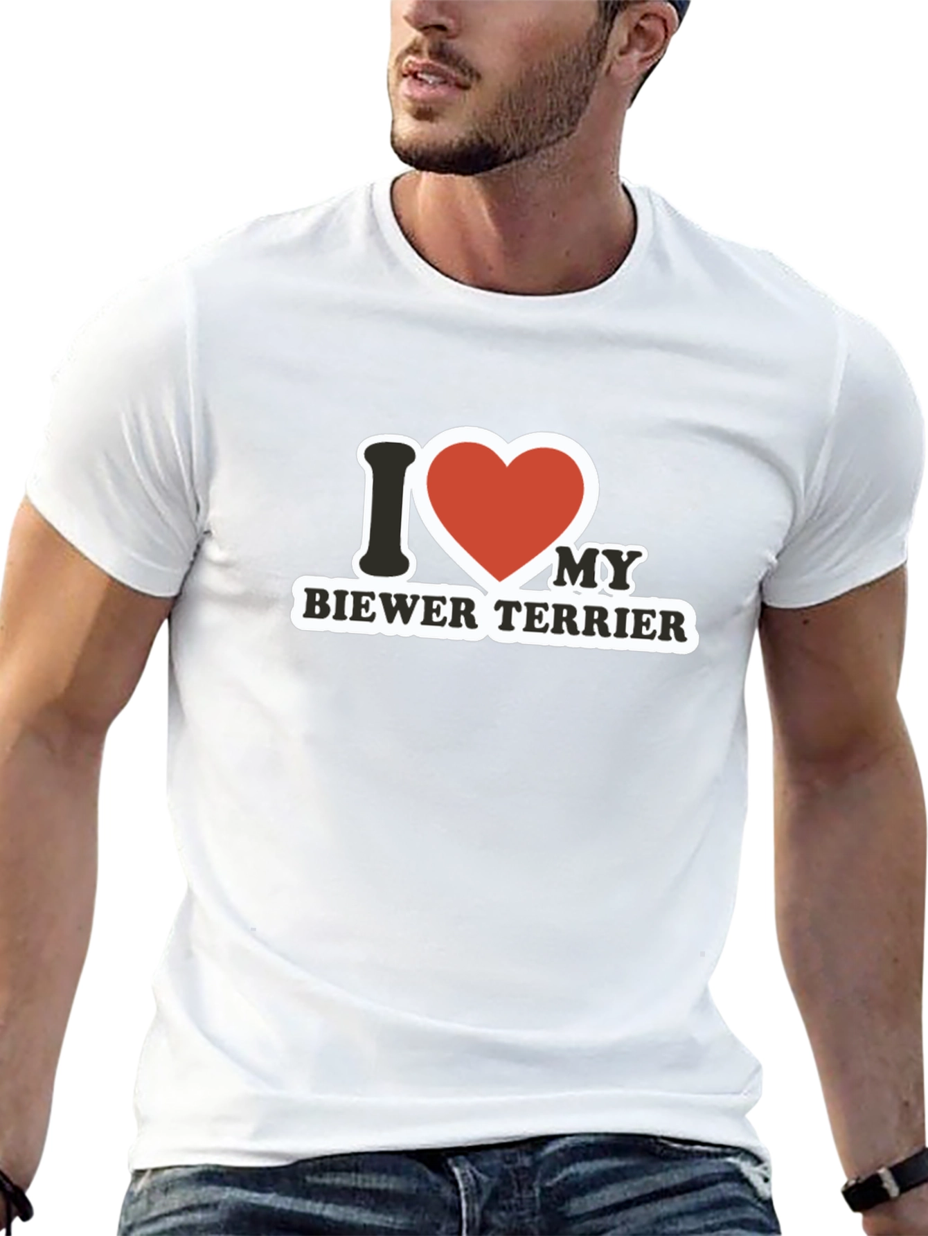 I Love My Biewer Terrier Black T-Shirt