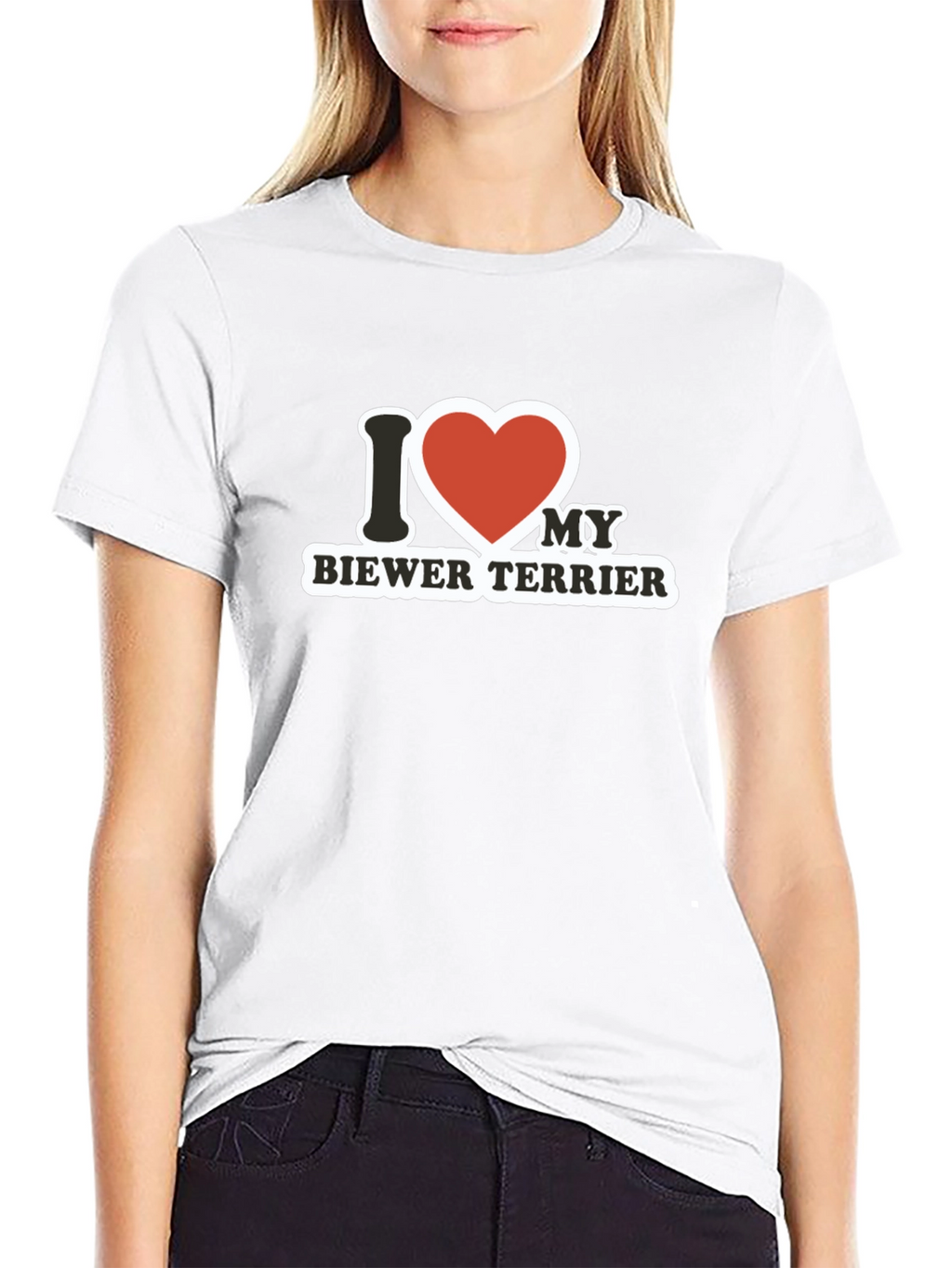 I Love My Biewer Terrier Black T-Shirt