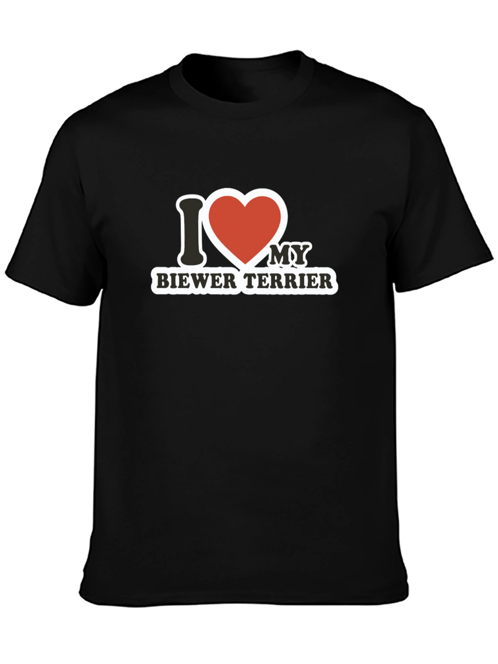 I Love My Biewer Terrier Black T-Shirt