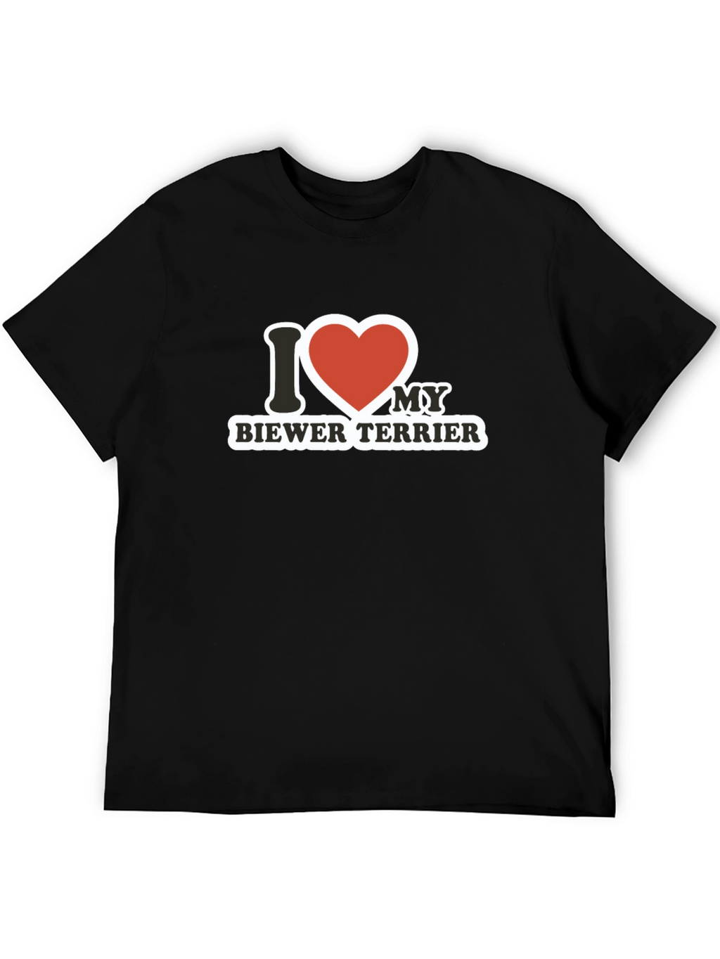 I Love My Biewer Terrier Black T-Shirt