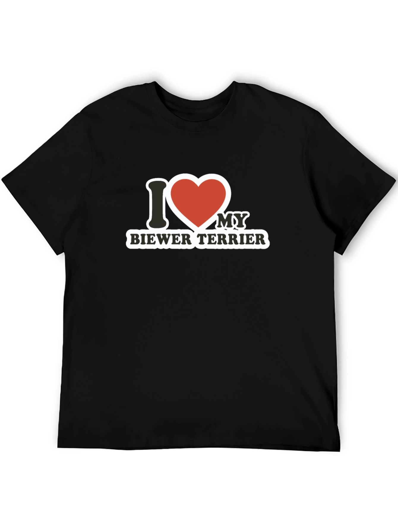 I Love My Biewer Terrier Black T-Shirt