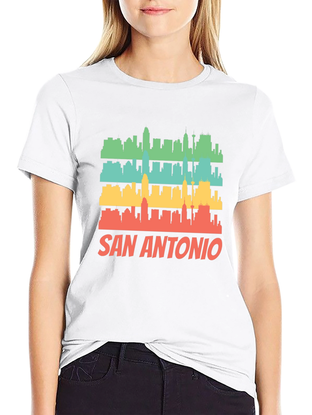 San Antonio Skyline Retro Graphic T-Shirt