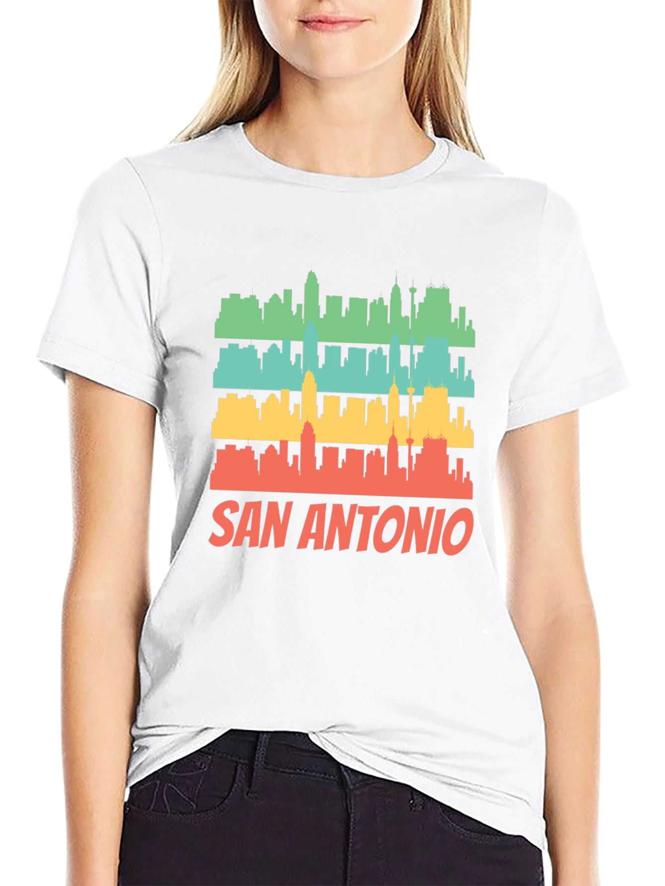 San Antonio Skyline Retro Graphic T-Shirt