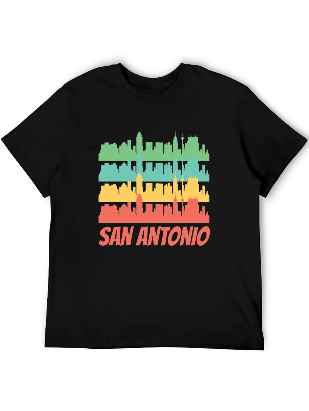 San Antonio Skyline Retro Graphic T-Shirt
