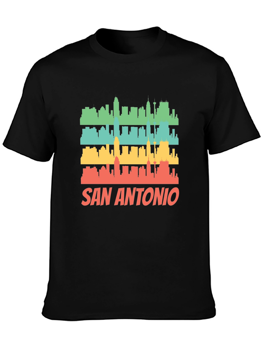 San Antonio Skyline Retro Graphic T-Shirt