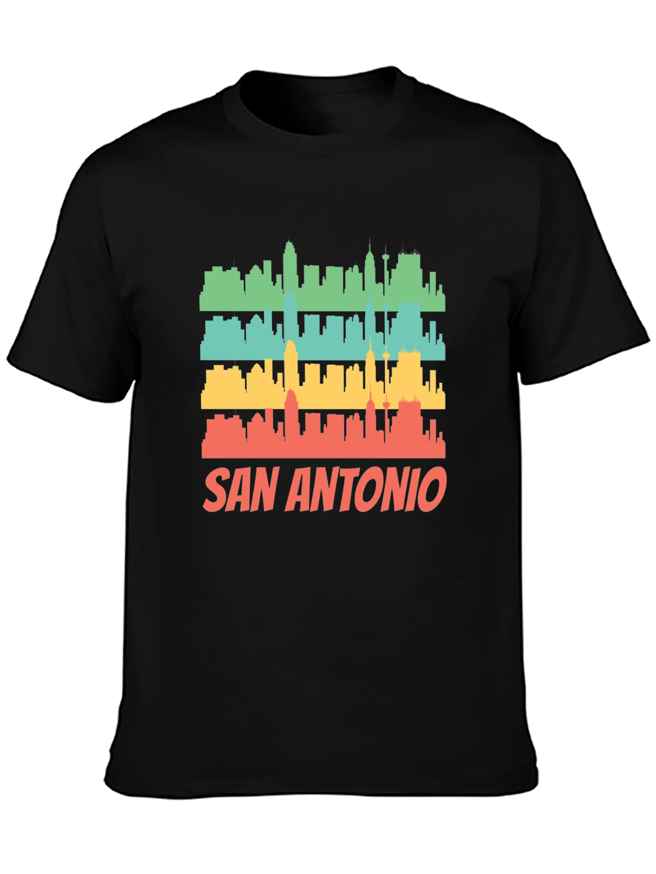 San Antonio Skyline Retro Graphic T-Shirt