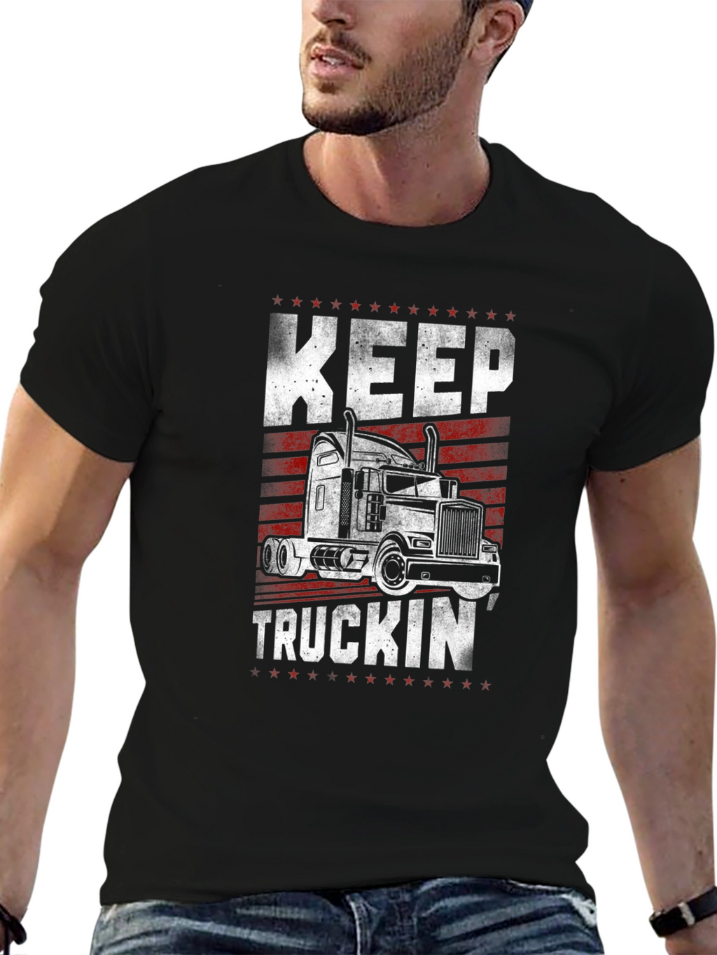 Keep Truckin Black Graphic Tee