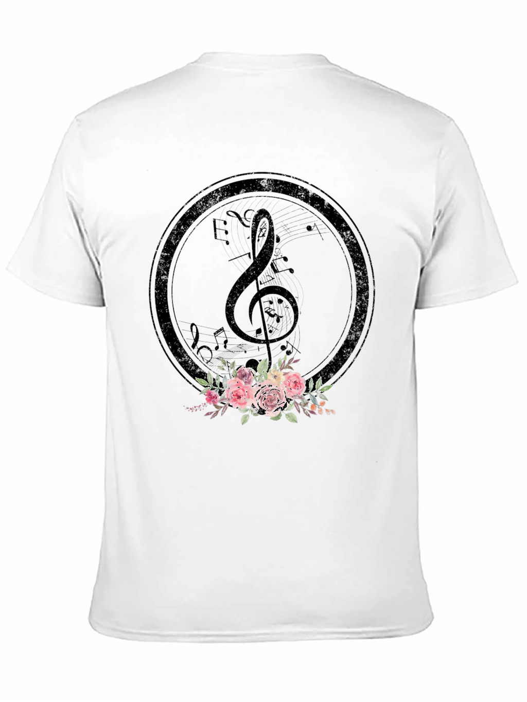 Floral Music Note T-Shirt
