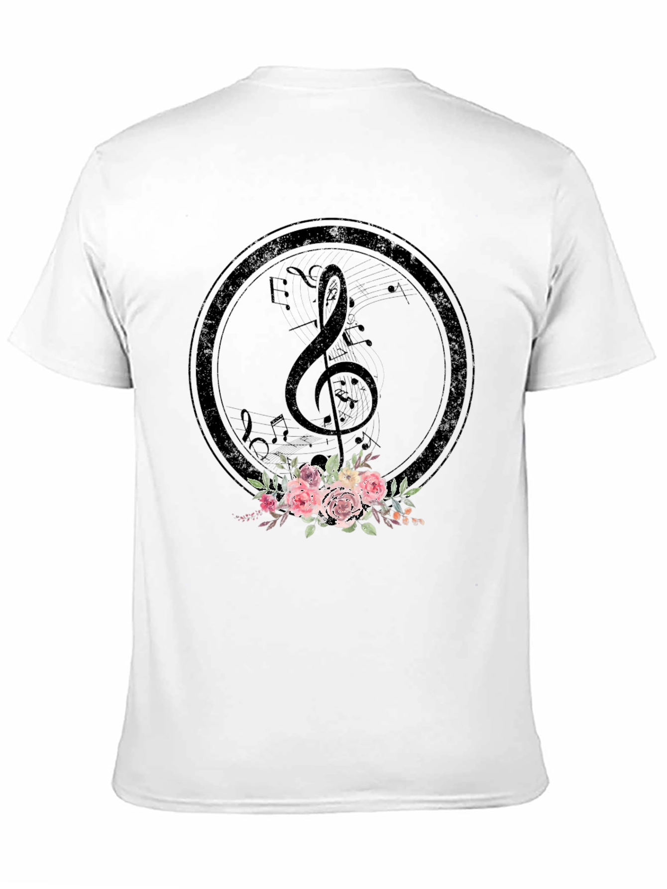 Floral Music Note T-Shirt