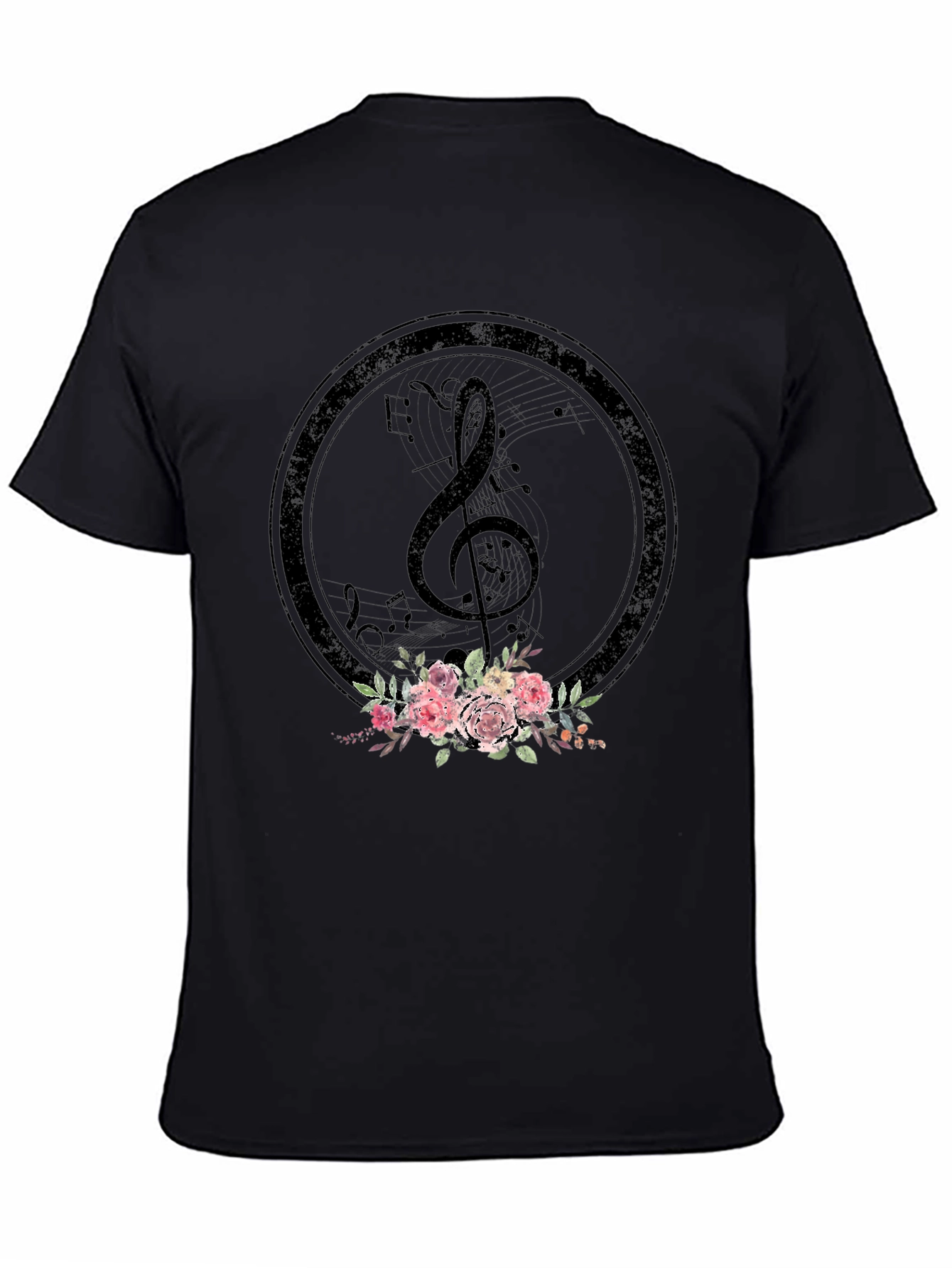 Floral Music Note T-Shirt