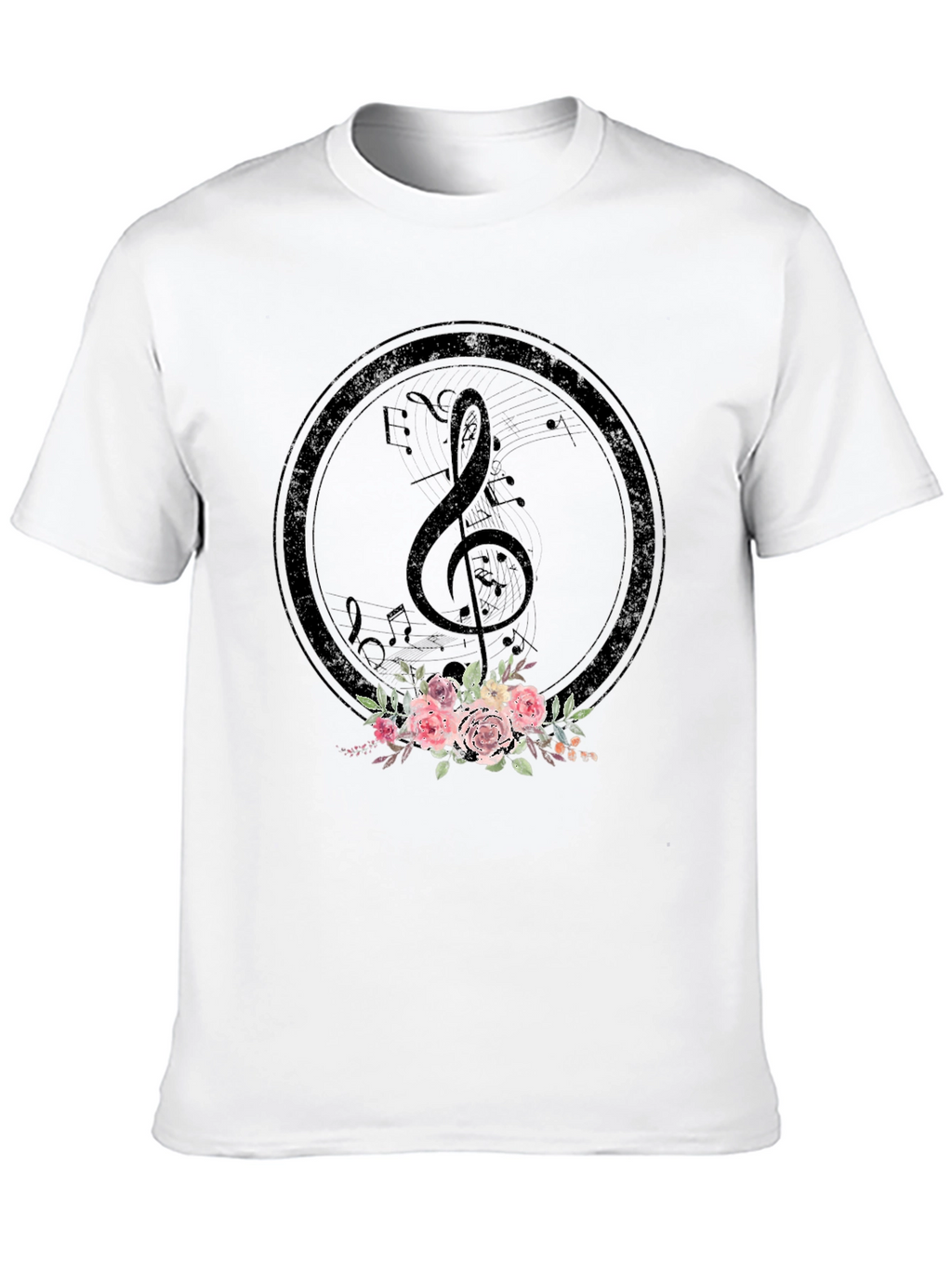 Floral Music Note T-Shirt
