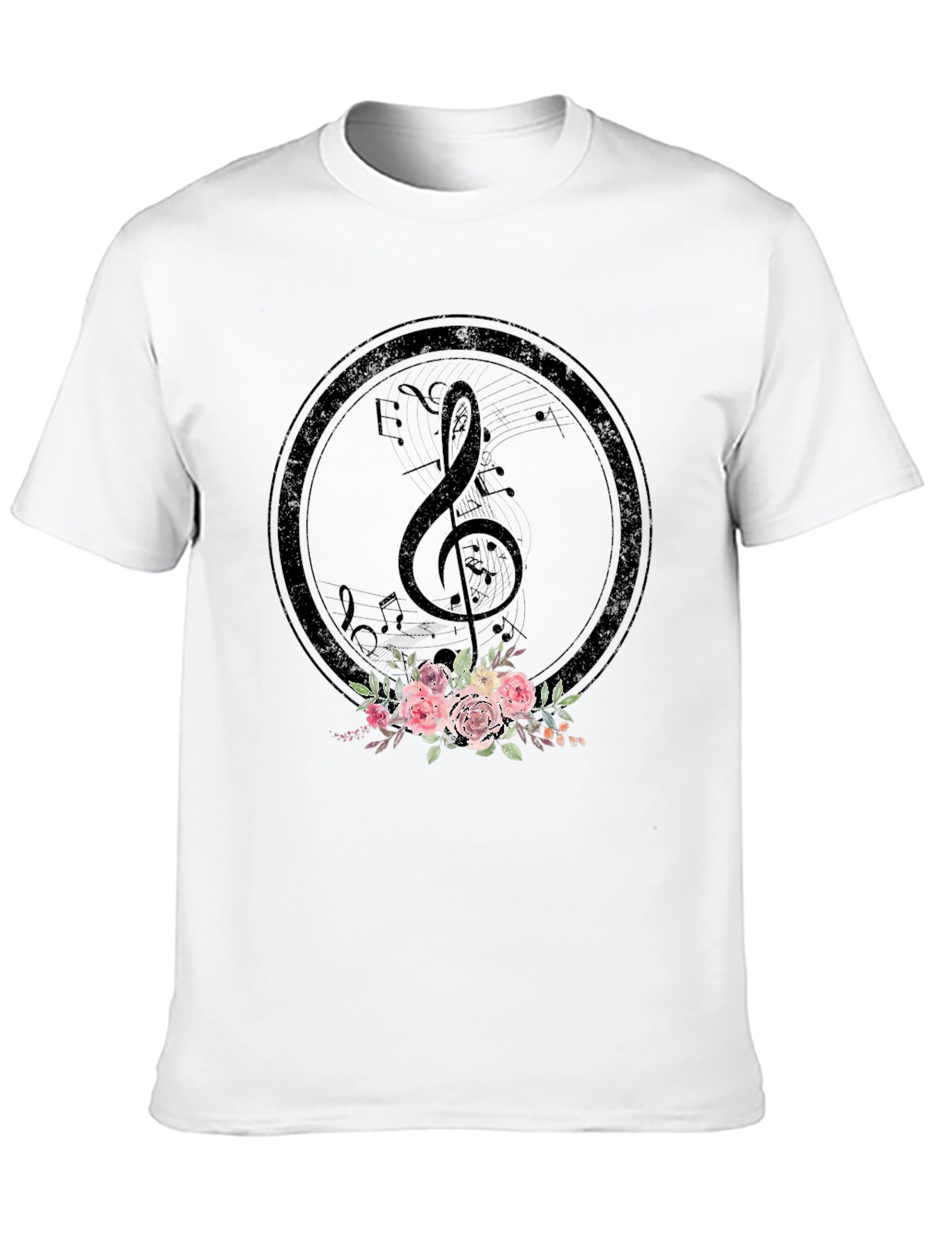 Floral Music Note T-Shirt