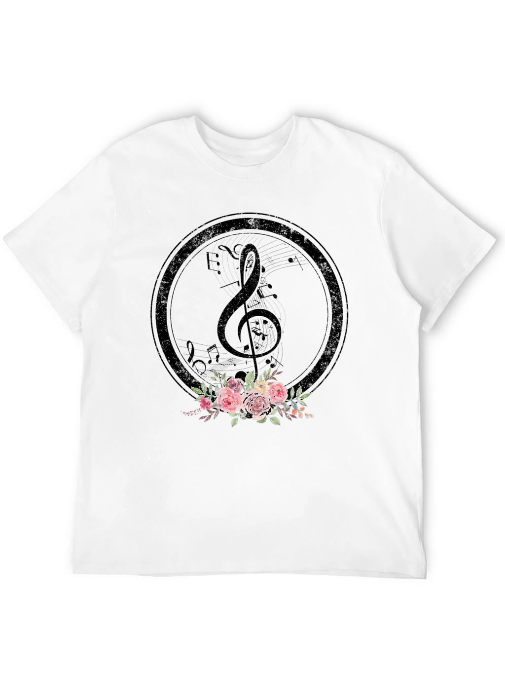 Floral Music Note T-Shirt