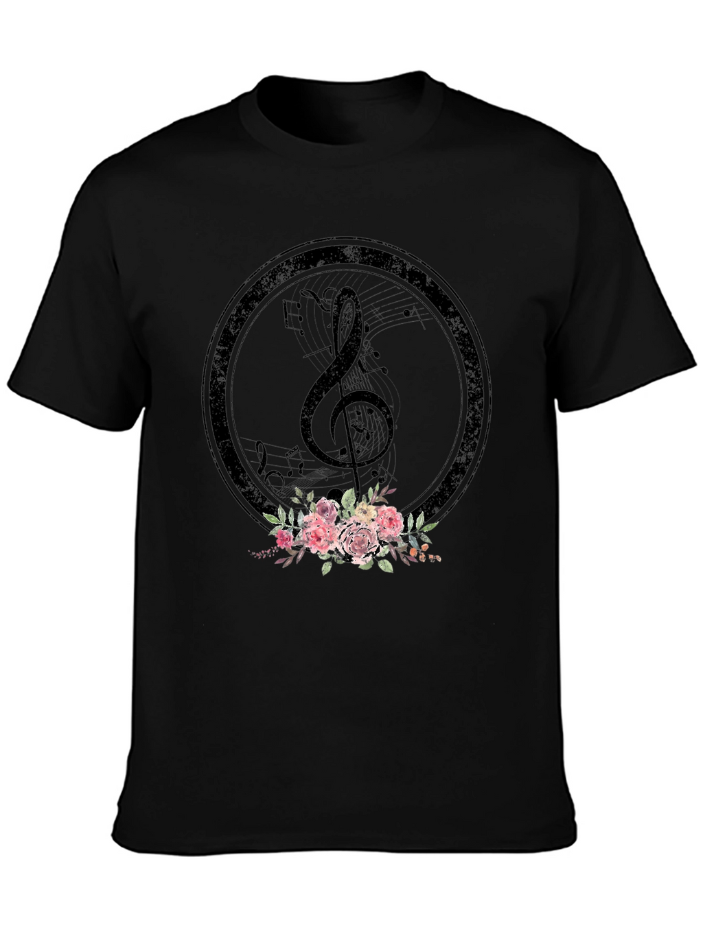 Floral Music Note T-Shirt