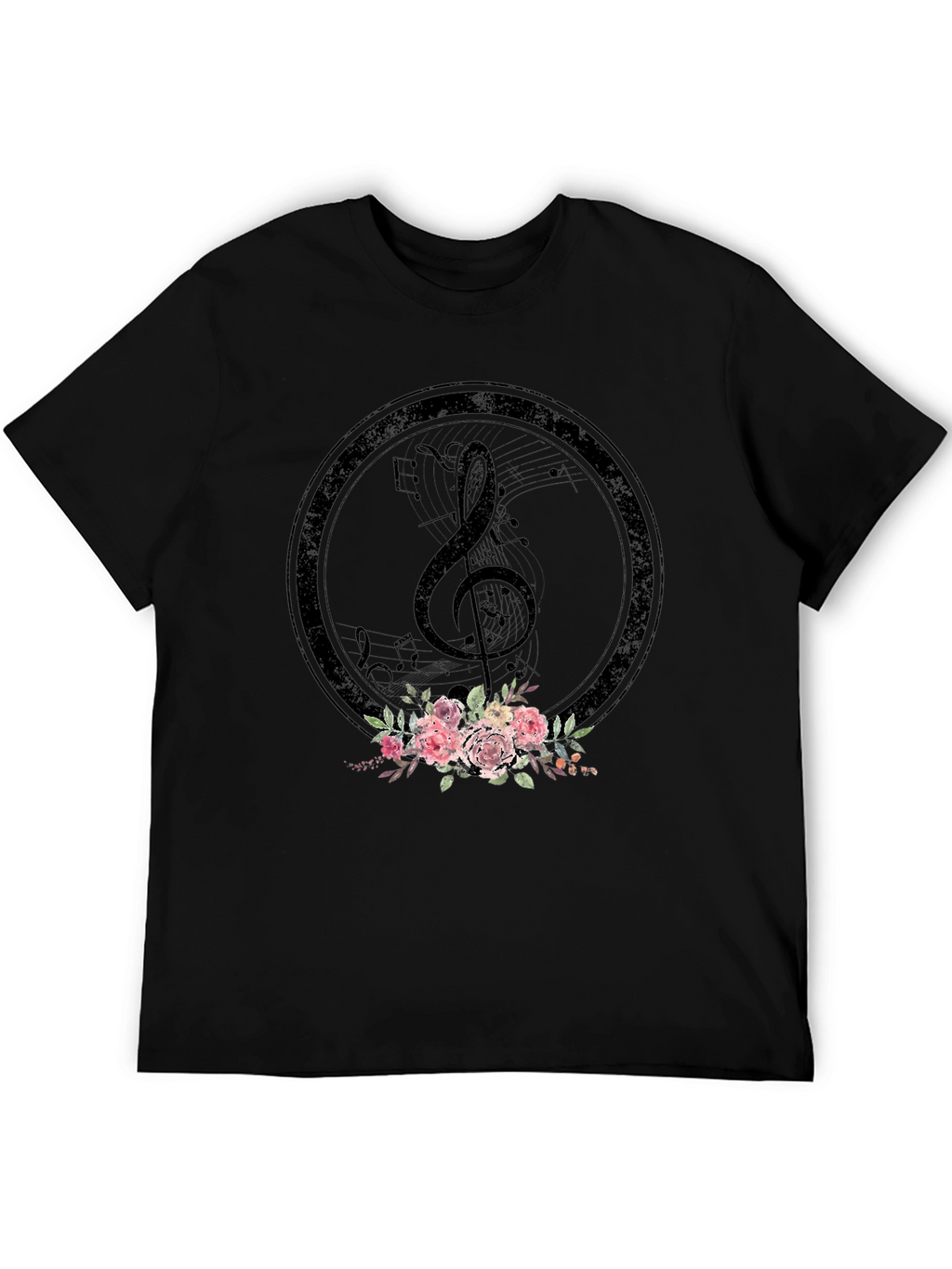 Floral Music Note T-Shirt