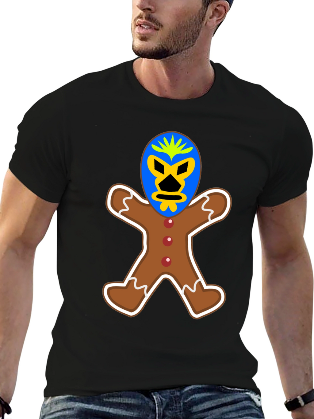 Gingerbread Luchador T-Shirt - Unique Design!