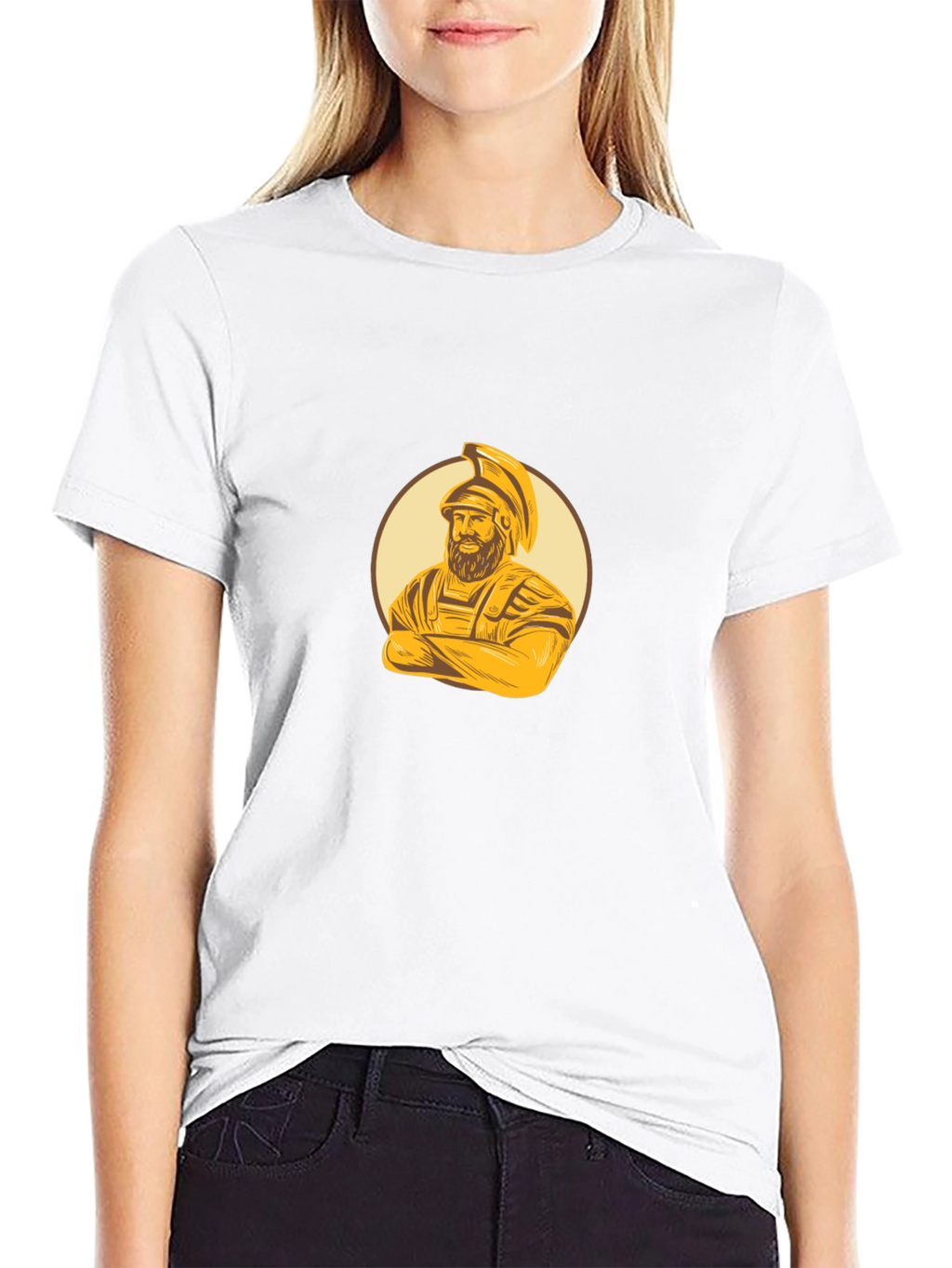 Spartan Warrior Graphic Tee - Black Cotton Blend
