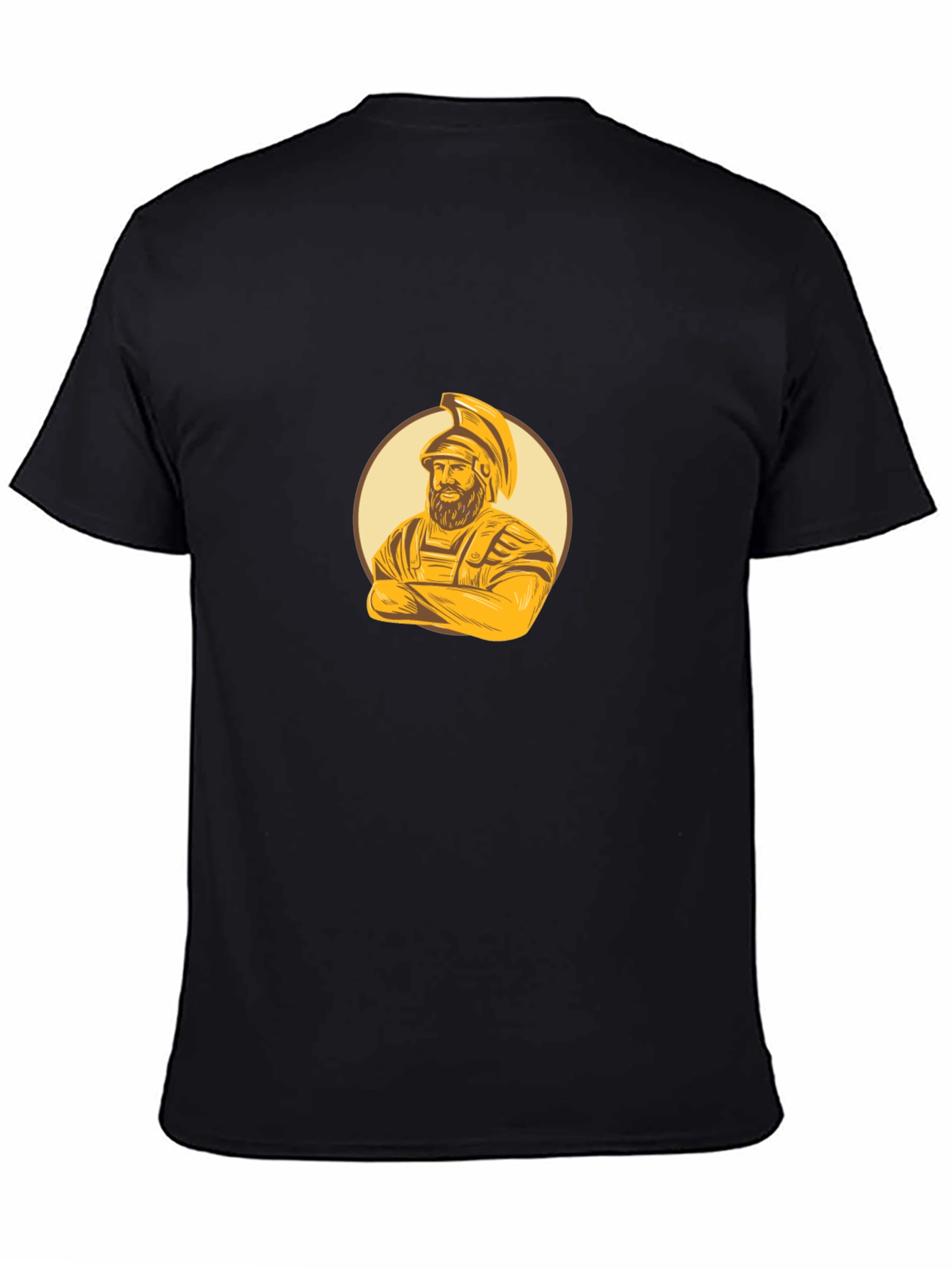 Spartan Warrior Graphic Tee - Black Cotton Blend