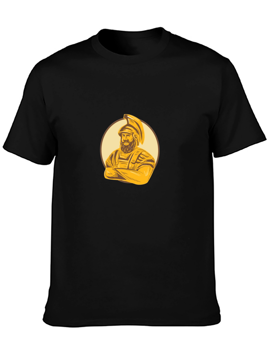 Spartan Warrior Graphic Tee - Black Cotton Blend