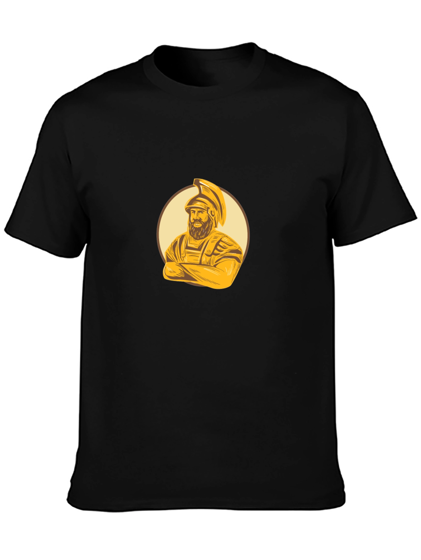 Spartan Warrior Graphic Tee - Black Cotton Blend