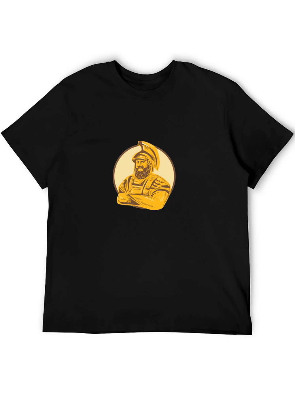 Spartan Warrior Graphic Tee - Black Cotton Blend