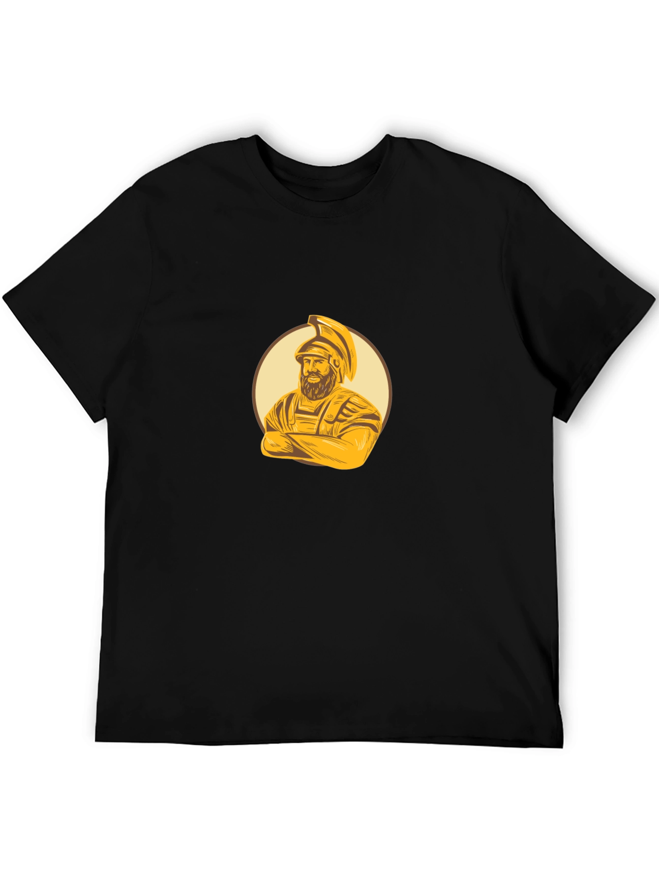 Spartan Warrior Graphic Tee - Black Cotton Blend