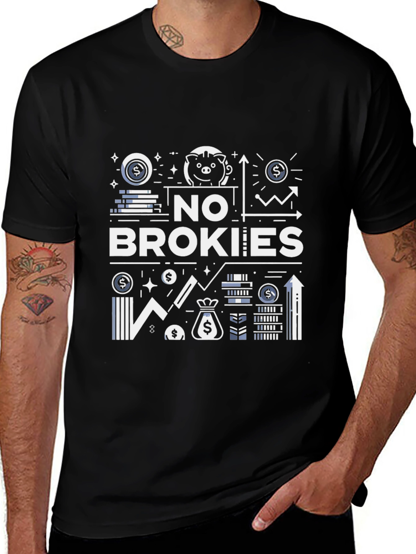No Brokies Graphic Tee - Stylish Mens T-Shirt