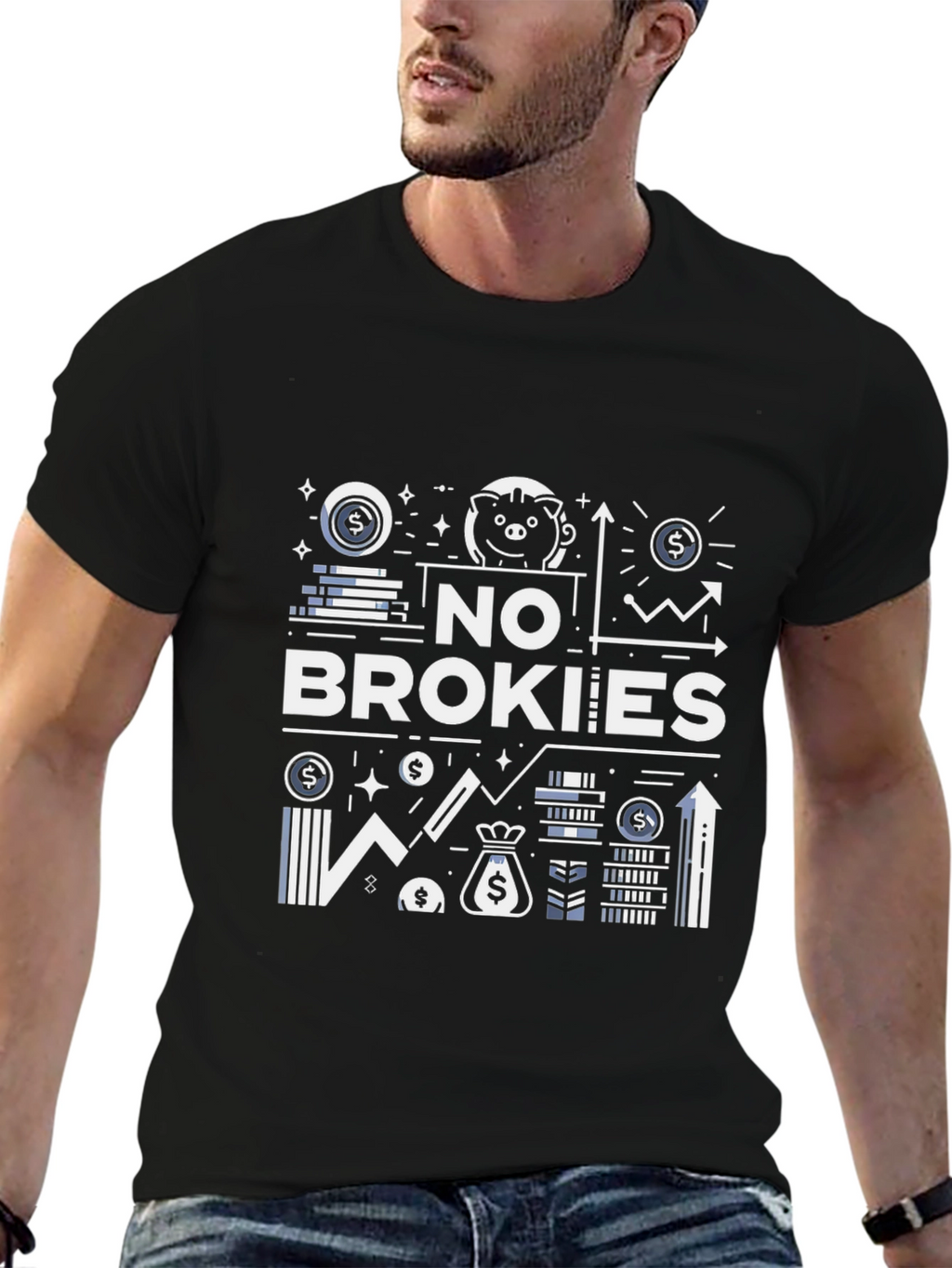 No Brokies Graphic Tee - Stylish Mens T-Shirt