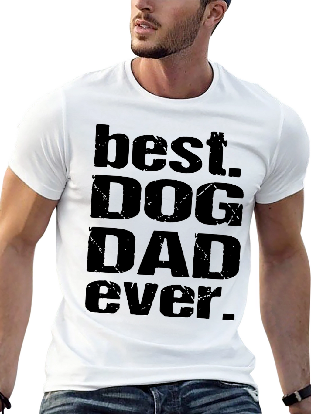 Best Dog Dad Ever T-Shirt - Black Graphic Tee
