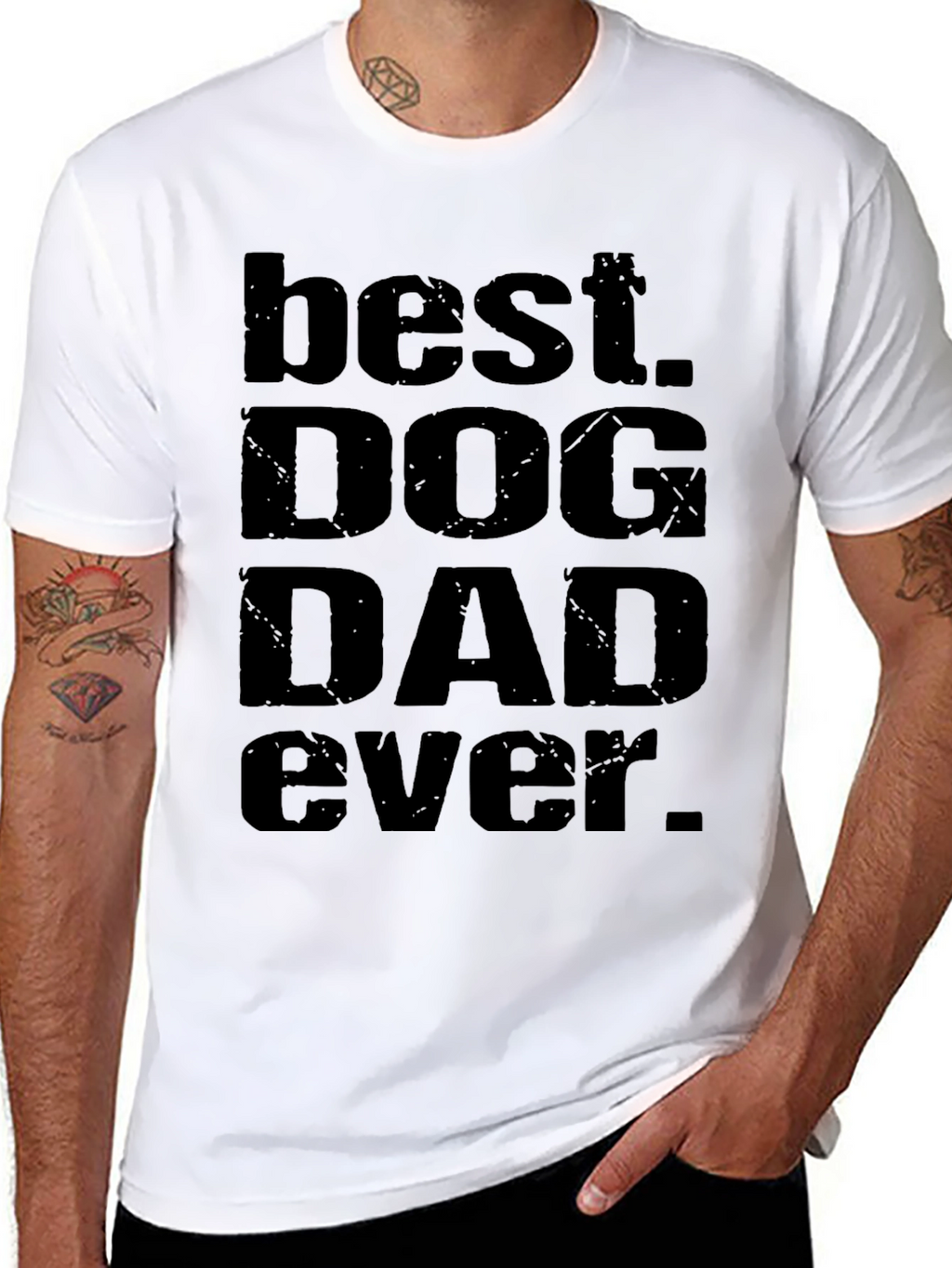 Best Dog Dad Ever T-Shirt - Black Graphic Tee
