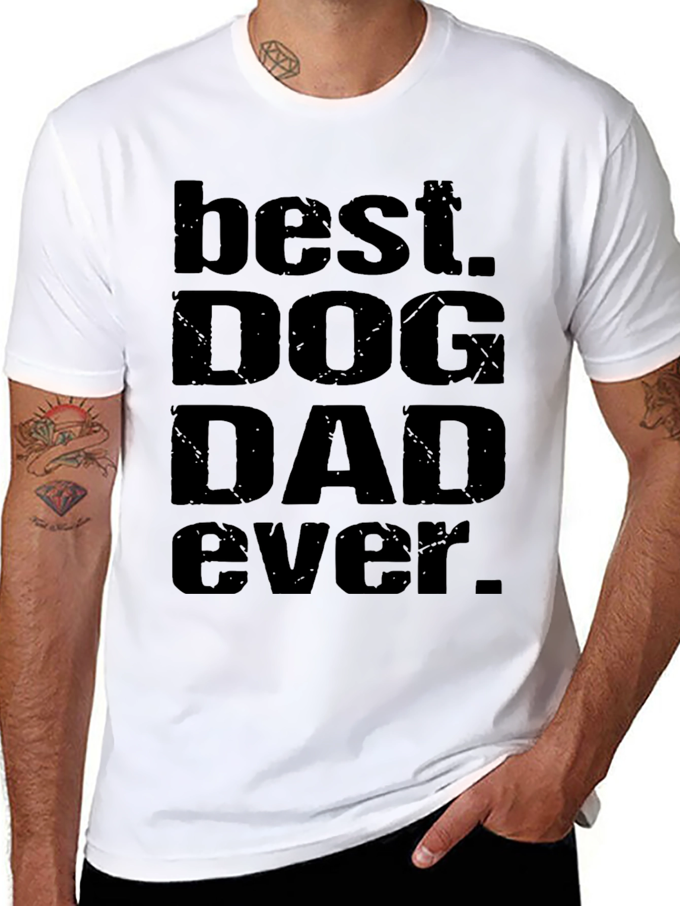 Best Dog Dad Ever T-Shirt - Black Graphic Tee