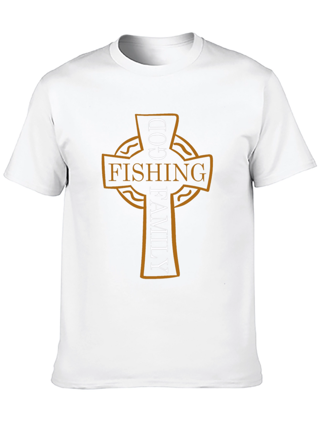 God Fishing Family Cross Graphic Black Tee