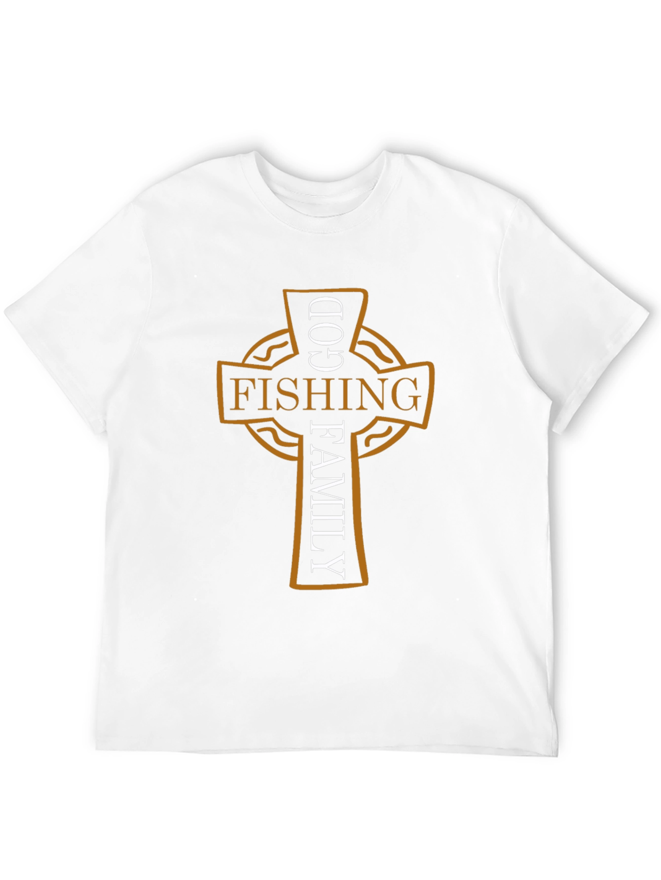 God Fishing Family Cross Graphic Black Tee